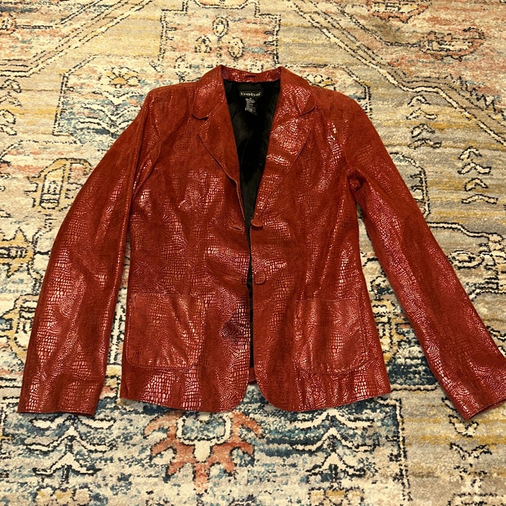 bebe Red Textured Blazer